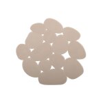 Msv - lot de 4 tapis antiderapants de douche ou baignoire pvc galets 12x13cm beige