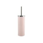 Brosse wc avec support inox & acier rose pastel msv