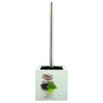 Msv - brosse wc avec support mdf & inox lingga d�cor blanc