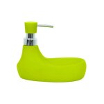 Distributeur de savon & porte eponge cramique marbella vert anis msv