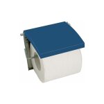 Porte rouleau papier wc mural mdf & inox bleu foncé msv Porte rouleau papier wc mural mdf & inox bleu foncé msv