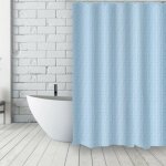 Rideau de douche français polyester 180x200cm au fil de l'eau bleu msv Rideau de douche français polyester 180x200cm au fil de l'eau bleu msv