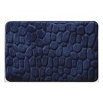 Tapis de bain microfibre pebble 40x60cm bleu marine msv