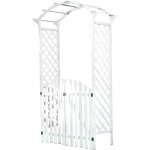Mucola - 2x rose vote, pergola, treillis, porte jardin en bois blanc, porte pergola