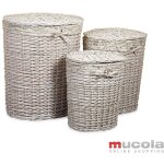 Mucola - 3er set panier  linge bote  linge collecteur de linge bac  linge coffre  linge willow rattan ...