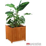 Mucola - 50cm pot de fleurs carr planter auge jardinire boite bois marron