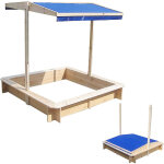 Bac  sable, caisse  sable, maison de jeu, bois avec toit rglable bleu nouveau