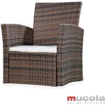 Mucola - chaise lounge, chaise poly rotin, jardin, terrasse, chaise, fauteuil, marron