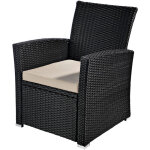 Mucola - chaise en rotin, chaise en osier de jardin, chaise noire, terrasse Mucola - chaise en rotin, chaise en osier de jardin, chaise noire, terrasse