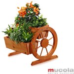 Mucola - jardinire avec roues en bois dcoration de jardin bac  fleurs bote en bois