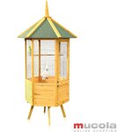 Mucola - voli�re, cage � oiseaux xxl, maison � 6 coins, maison � bois