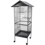 Mucola - voli�re en m�tal cage d'oiseau cage d'animal cage haute rouleaux perroquet xxl