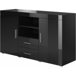 Muebles bonitos - buffet de salon bas 2 portes 2 tiroirs 140x80x40cm meuble de rangement modle roque ...