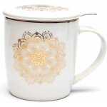 Mug blanc avec infuseur métal - mandala Mug blanc avec infuseur métal - mandala