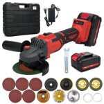 Mulcort meuleuse d'angle professionnelle, meuleuse sans fil avec 2x4ah et chargeur, poign�e auxiliaire ...