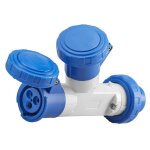 Gewiss - multiplicateur double 2p + t 16a 2 prises 16a bleu 230v gw64010