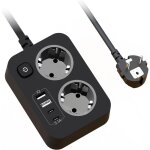Multiprise 2 prises avec usb, rallonge electrique multiprise plate murale avec interrupteur, portable ...