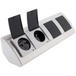 Multiprise d'angle avec clapets de protection 3 prises + 2 usb - aluminium - otio
