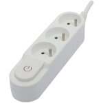 Multiprise design 3x16a + interrupteur et fiche plate - chacon
