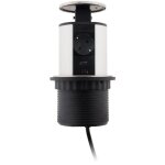 Multiprise encastrable schuko 3 prises + 2 usb Ø100m - blanc / noir - otio Multiprise encastrable schuko 3 prises + 2 usb Ø100m - blanc / noir - otio