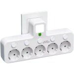 Multiprise murale avec 5 prises eu, interrupteurs individuels (5 prises blanc)