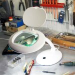 Lampe loupe � led - lentille de 168x103mm. - 9 watts - multirex