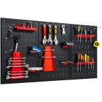 Mur a outils avec 25 accessoires suspendus systeme de rangement porte outils assortiment 3 panneaux perfores ... Mur a outils avec 25 accessoires suspendus systeme de rangement porte outils assortiment 3 panneaux perfores ...