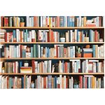 Murale bibliothque livres chambre salon papier peint molleton 150x105