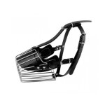 Museli�re � panier art. 5811 en acier et en cuir 15 cm pour les grands chiens couleur: noir