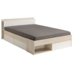 Must lit adulte avec tiroirs contemporain - decor bois acacia et blanc - l 140 x l 190 / 200 cm Must lit adulte avec tiroirs contemporain - decor bois acacia et blanc - l 140 x l 190 / 200 cm