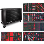 Mw tools - servante d'atelier compl�te large, noire xl 514 outils mwe512g3b