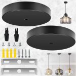 Na 2 pi�ces auvent de plafond, rosace plafond cache fil, rosace plafond en m�tal noir, lampe � baldaquin ...