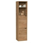 Muebles pitarch - colonne de salle de bain suspendue nadia, couleur chne dor ou blanc, 2 tiroirs, 2 ...