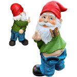 Nain de doigt du milieu nain dr�le de 5, 5 pouces de haut nains de jardin amusants en r�sine mini pantalon ...