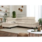 Lisa design - nairobi - canap d'angle convertible - en velours - 5 places - avec ttires - gauche