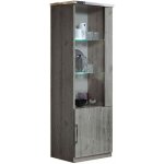 Altobuy - naktam - vitrine 1 portes (gauche ou droite) chne gris laqu