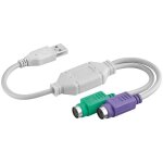 Nano cable - adaptateur usb vers 2x ps / 2 femelle