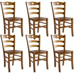 Naples - lot de 6 chaises teint chne et assises en bois