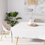 Nappe anti - t�ches carr�e 140x140 cm alix blanc, par soleil d'ocre