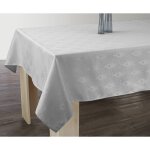 Le linge de jules - nappe anti - taches damass�e gris perle - rectangle 150 x 300 cm