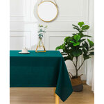 Nappe anti tache rectangulaire bleu paon - jaune Nappe anti tache rectangulaire bleu paon - jaune