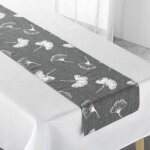Nappe & chemin de table 'euphoria' 140x250cm gris & argent