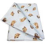 Nappe en coton de chien gris clair cm. 180 ronde