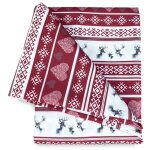 Nappe en coton de style montagnard cervino rouge cm. 180 ronde Nappe en coton de style montagnard cervino rouge cm. 180 ronde