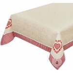 Nappe de cuisine chemin de table en tissu couverture de table brod� carr�s rouges - 140x180 cm