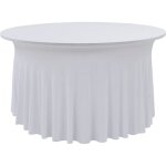 Nappes lastiques de table avec jupon 2 pcs 150x74 cm blanc vidaxl