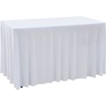 Nappes �lastiques de table avec jupon 2 pcs 243x76x74cm blanc