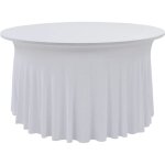 Nappes lastiques de table avec jupon 2 pices 180x74 cm blanc dec022462