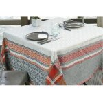 Vent du sud - nappe enduite mar�va 150 x 300 cm - gris et orange