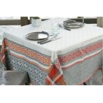 Nappe enduite mar�va 150 x 150 cm - gris et orange